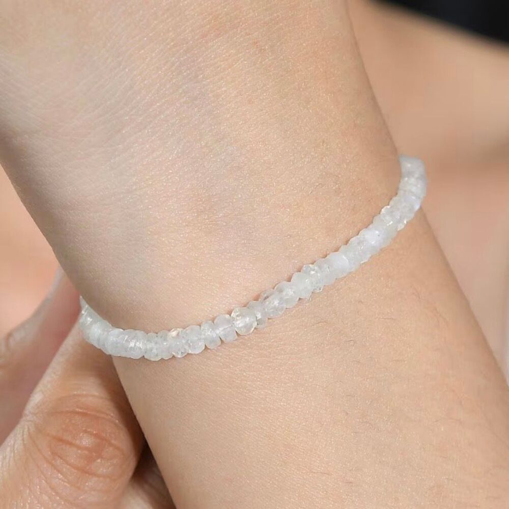Rainbow Moonstone 15.00 ctw Bracelet Adjustable Platinum Over Sterling Silver